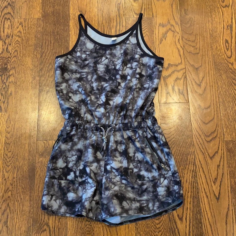 Athleta Girl Black Tie-Dye Romper for Girls - Size 12